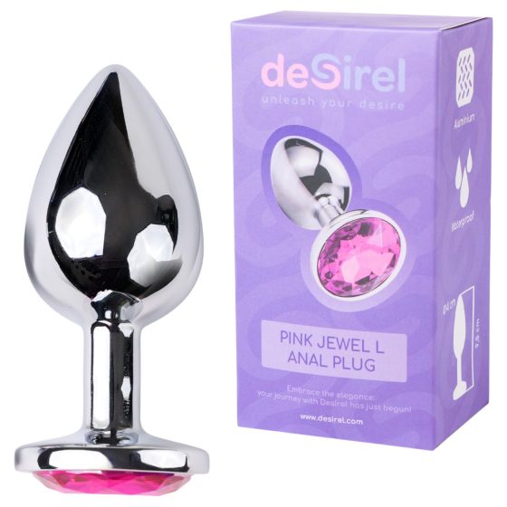 Desirel Pink Jewel L - anál plug (ezüst-pink)