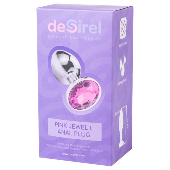 Desirel Pink Jewel L - anál plug (ezüst-pink)