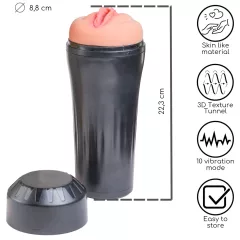   Desirel True Touch - élethű vibrációs műpunci maszturbátor (natúr)