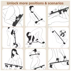 Lonely - állítható terpesztő rúd és bilincsek (fekete)