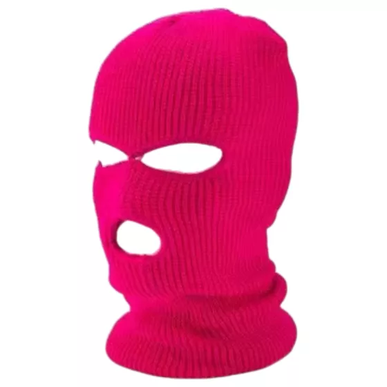 Balaclava - kötött szopóálarc 3 nyílással (sötét pink)