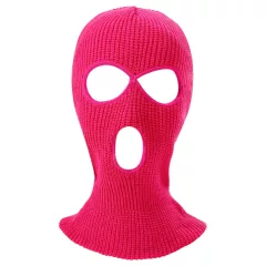   Balaclava - kötött szopóálarc 3 nyílással (sötét pink)
