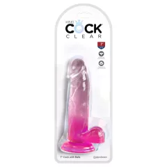 / King Cock Clear 7 - herés dildó (rózsaszín)