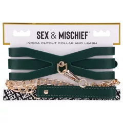 Sportsheets - nyakörv pórázzal (zöld)