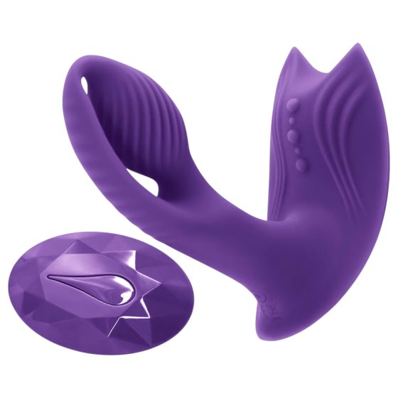 Inya Bump-N-Grind - rádiós, melegítő 2in1 csikló vibrátor (lila)