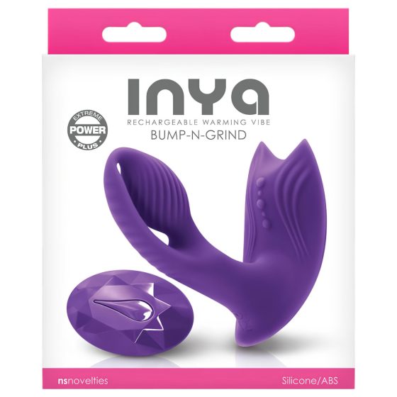 Inya Bump-N-Grind - rádiós, melegítő 2in1 csikló vibrátor (lila)