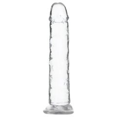   Addiction Crystal - tapadókorongos dildó (átlátszó) - 18cm