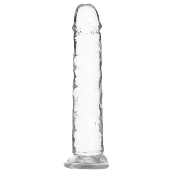 Addiction Crystal - tapadókorongos dildó (átlátszó) - 18cm