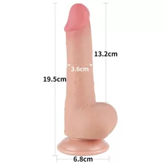   Lovetoy Sliding-Skin - tapadókorongos kétrétegű dildó - 19,5cm (natúr)