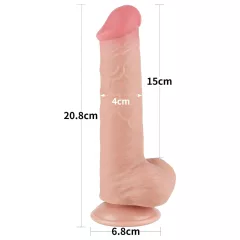   Lovetoy Sliding-Skin - herés kétrétegű dildó - 20,8cm (natúr)