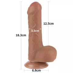   Lovetoy Sliding-Skin - herés kétrétegű dildó - 18,3cm (natúr)