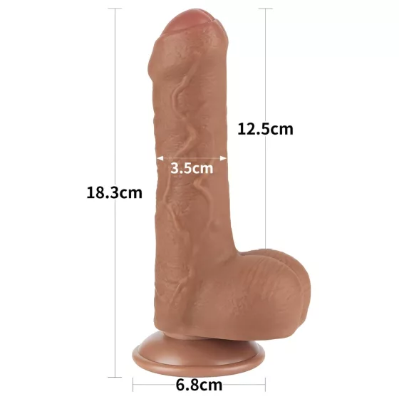 Lovetoy Sliding-Skin - herés kétrétegű dildó - 18,3cm (natúr)
