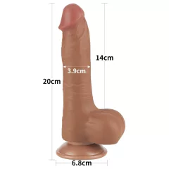   Lovetoy Sliding-Skin - herés kétrétegű dildó - 20,8cm (sötét natúr)