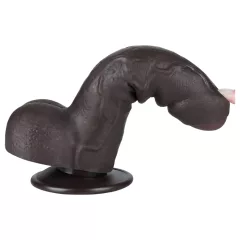   Lovetoy Sliding-Skin - herés kétrétegű dildó - 18,3cm (barna)
