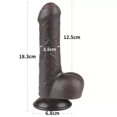   Lovetoy Sliding-Skin - herés kétrétegű dildó - 18,3cm (barna)