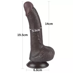   Lovetoy Sliding-Skin - tapadókorongos kétrétegű dildó - 19,5cm (barna)