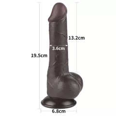   Lovetoy Sliding-Skin - herés kétrétegű dildó - 19,5cm (barna)