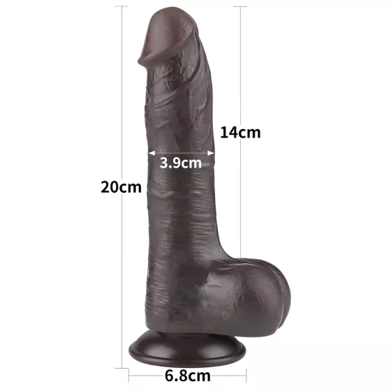 Lovetoy Sliding-Skin - herés kétrétegű dildó - 20cm (barna)