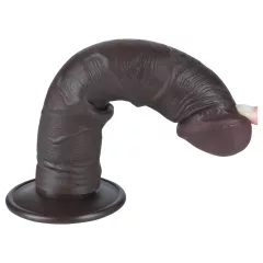   Lovetoy Sliding-Skin - tapadókorongos kétrétegű dildó - 20cm (barna)