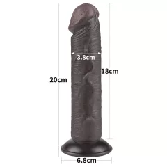   Lovetoy Sliding-Skin - tapadókorongos kétrétegű dildó - 20cm (barna)