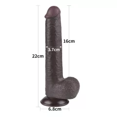   Lovetoy Sliding-Skin - tapadókorongos kétrétegű dildó - 20,8cm (barna)