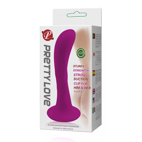Pretty Love Baile - tapadókorong, íves anál plug (pink)