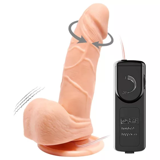 Baile Barbara Mark - élethű, forgó vibrátor - 15 cm (natúr)