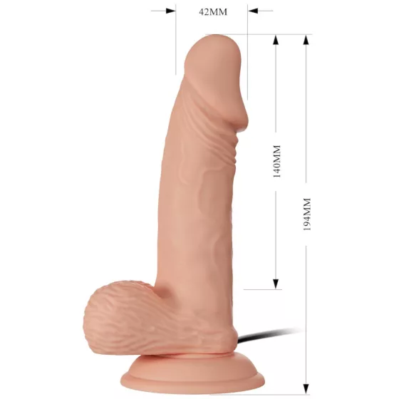 Baile Zebulon - élethű, herés vibrátor - 19 cm (natúr)
