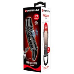   Pretty Love Cecelia - heregyűrűs, vibrációs péniszköpeny (fekete)