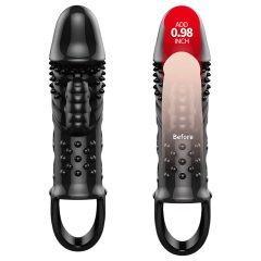   Pretty Love Cecelia - heregyűrűs, vibrációs péniszköpeny (fekete)