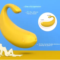Sex HD - okos, banán formájú vibrációs tojás (sárga)