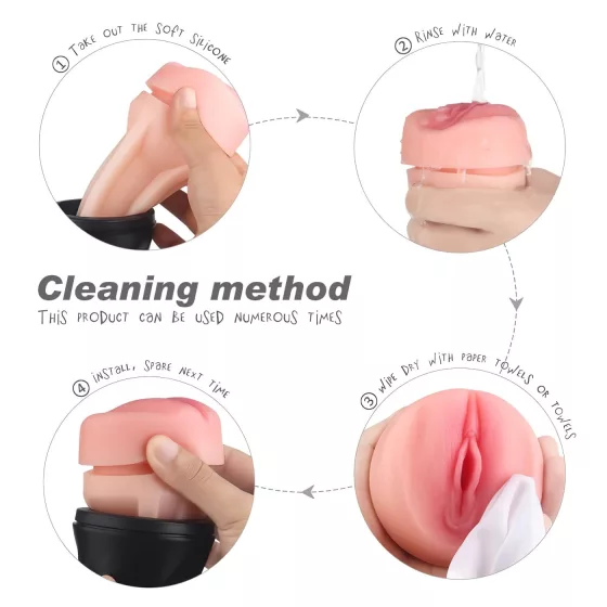 Sex HD Marcus - élethű műpunci tokban maszturbátor (fekete-natúr)