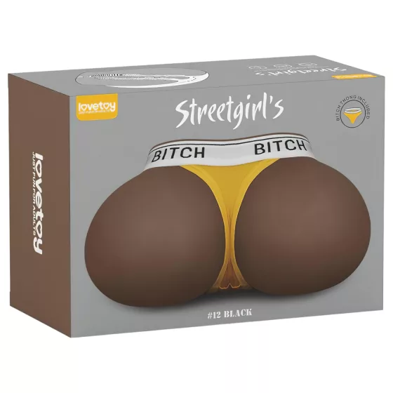 Lovetoy Streetgirl's 12 - művagina torzó és tanga (sötét natúr)