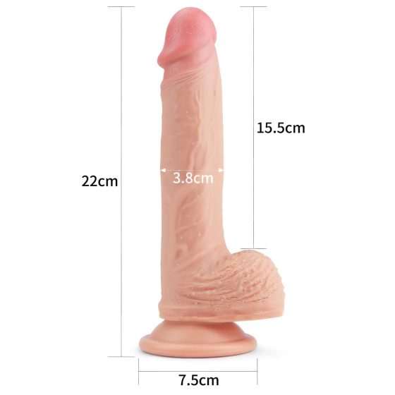 Lovetoy Nature Cock - tapadókorongos élethű dildó - 21cm (natúr)