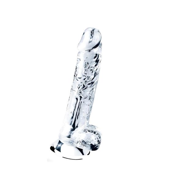 Lovetoy Flawless Clear - tapadókorongos dildó - 19cm (átlátszó)