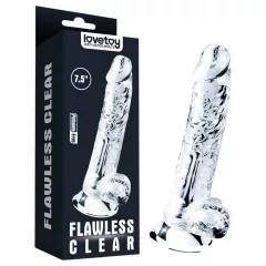   Lovetoy Flawless Clear - tapadókorongos dildó - 19cm (átlátszó)