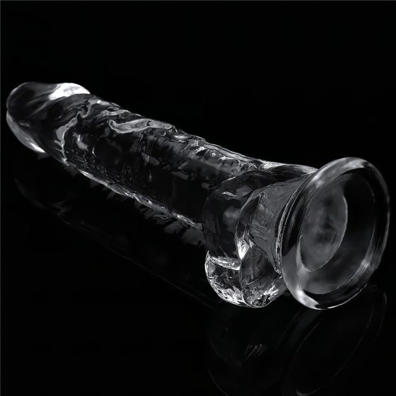 Lovetoy Flawless Clear - tapadókorongos dildó - 19cm (átlátszó)