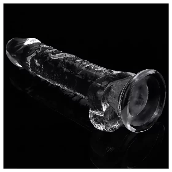 Lovetoy Flawless Clear - tapadókorongos dildó - 19cm (átlátszó)