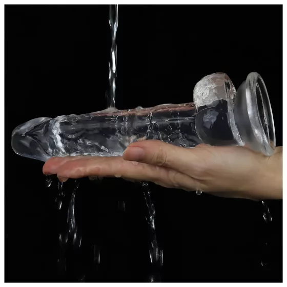 Lovetoy Flawless Clear - tapadókorongos dildó - 19cm (átlátszó)