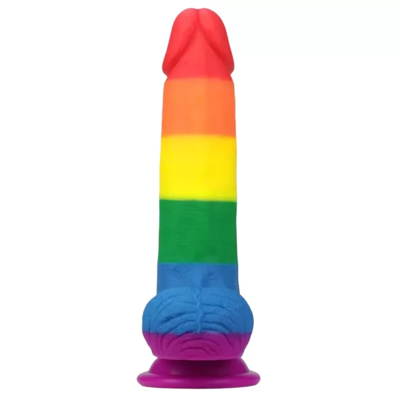 Lovetoy Prider - élethű herés dildó - 20cm (szivárvány)