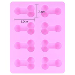 Pénisz formájú jégkocka készítő forma (pink)