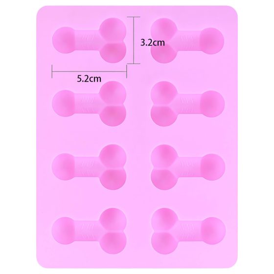 Pénisz formájú jégkocka készítő forma (pink)