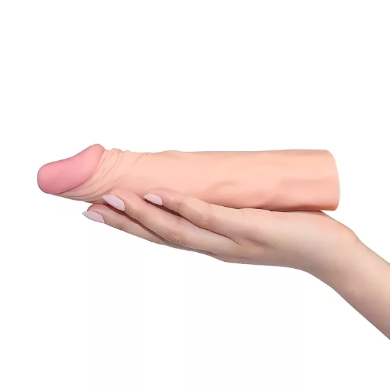 Lovetoy Pleasure X-tender - péniszköpeny - 19cm (natúr)