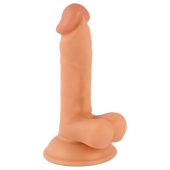 Mr. Rude - tapadókorongos, herés élethű dildó - 17cm (natúr)