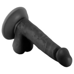   Mr. Rude - tapadókorongos, herés élethű dildó - 17cm (fekete)