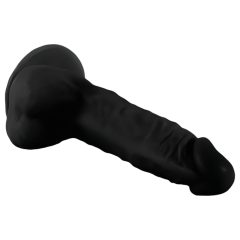   Mr. Rude - tapadókorongos, herés élethű dildó - 19cm (fekete)