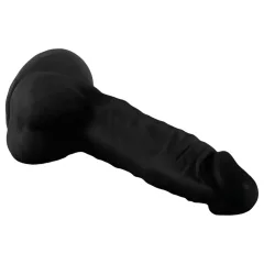   Mr. Rude - tapadókorongos, herés élethű dildó - 19cm (fekete)