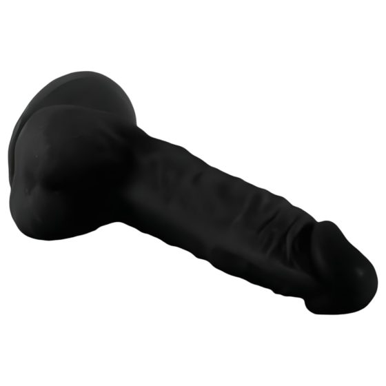 Mr. Rude - tapadókorongos, herés élethű dildó - 19cm (fekete)