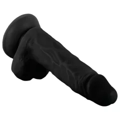   Mr. Rude - tapadókorongos, herés élethű dildó - 19cm (fekete)