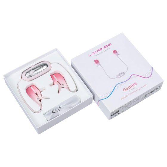 LOVENSE Gemini - okos, vibrációs mellbimbó csipesz (pink)